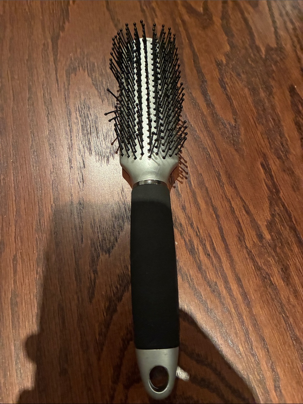 Silver Paddle Vent Brush with Black Grip